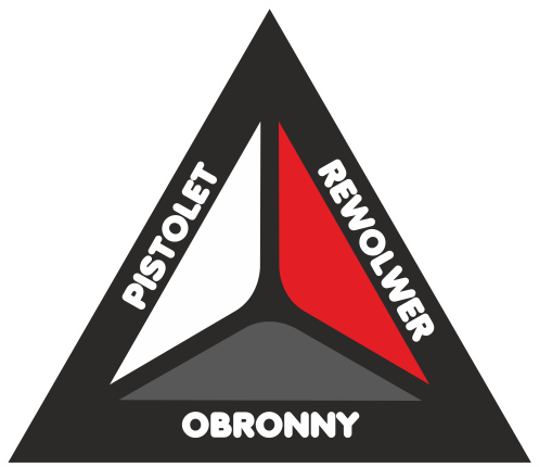 Logo PiRO: pistolet, rewolwer, obronny